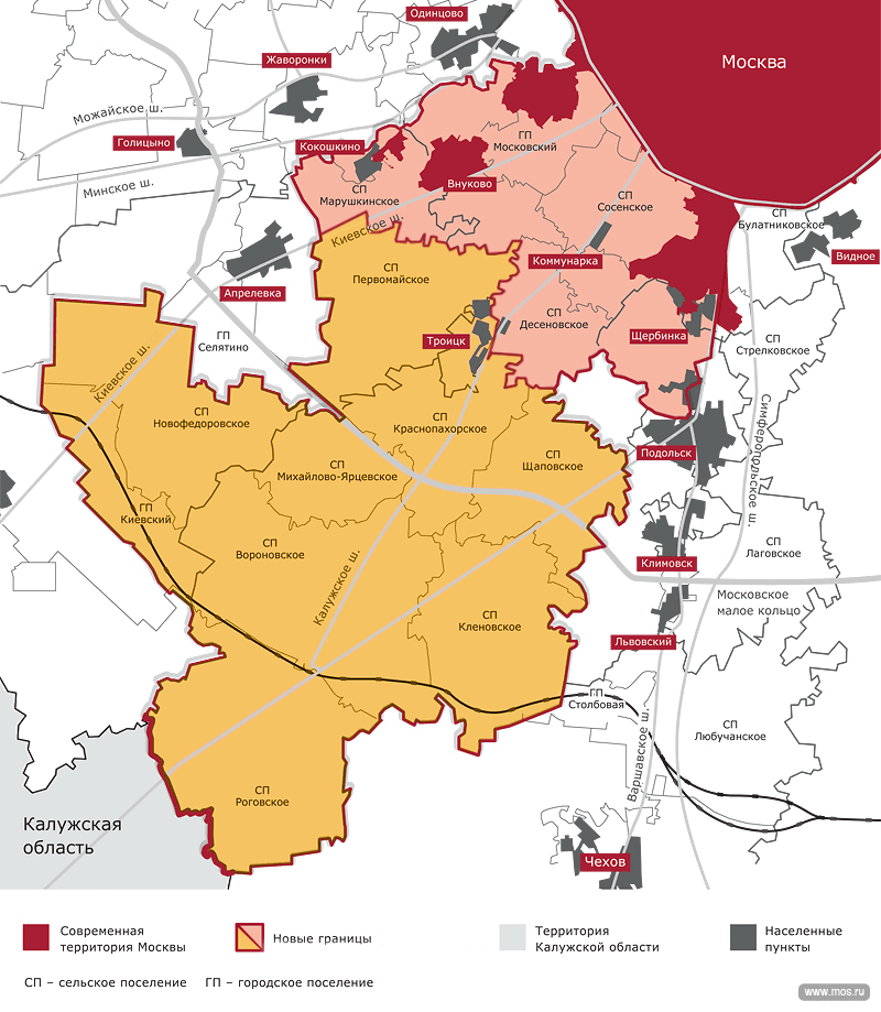 Кадастровая карта новой москвы